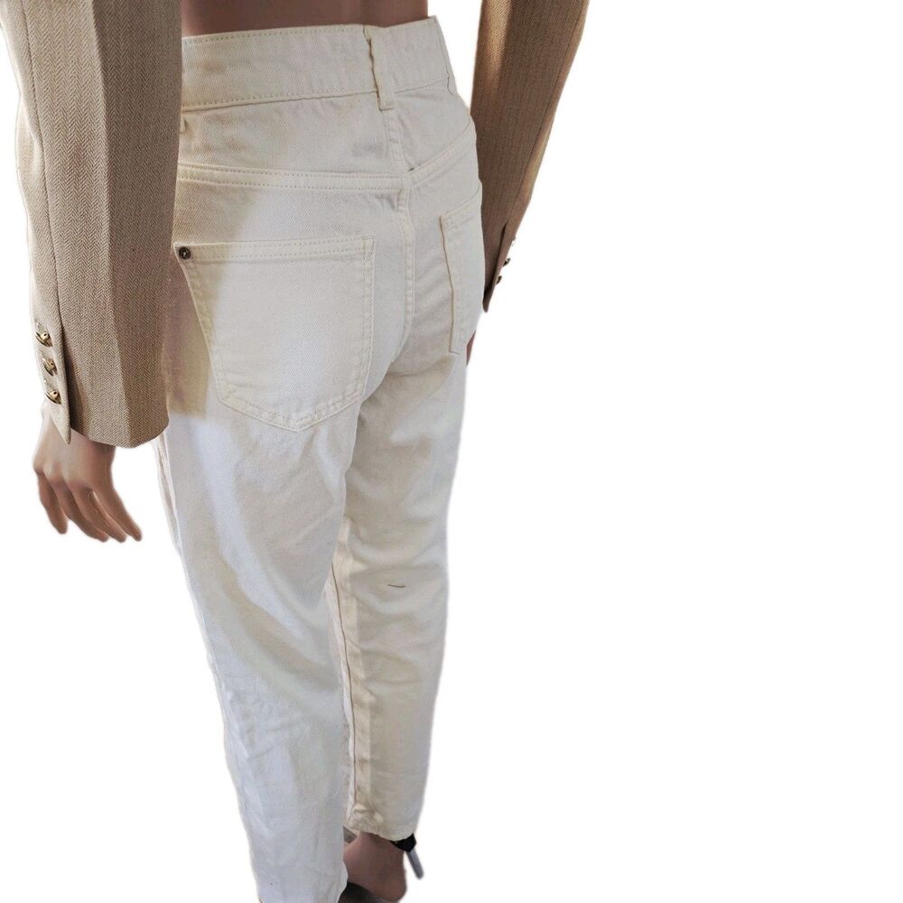 Zara White Z1975 High Rise Straight Jeans Size 2 - Picture 4 of 5